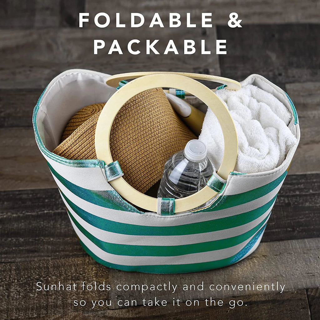 Beige Straw Floppy Sun Hat with Wide Brim D9322