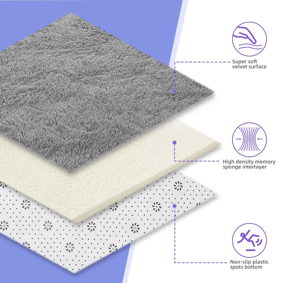 Light Gray 8' x 10' Shag Area Rug Y4743