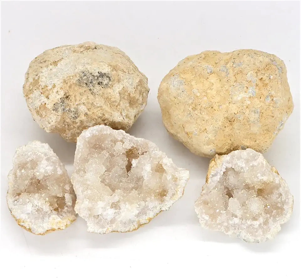Unopened Natural Agate Geode Raw Quartz Crystal Cluster 5PCS B4514
