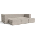 California King Convertible Sleeper Sofa and Ottomans Dove Grey Foam Polyester I692