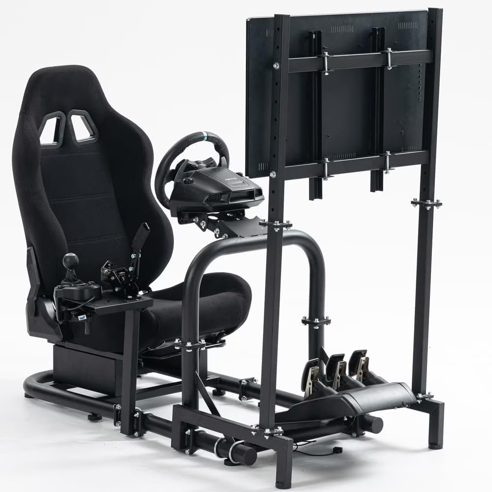 Racing Simulator Cockpit with Seat and Monitor Mount G3669