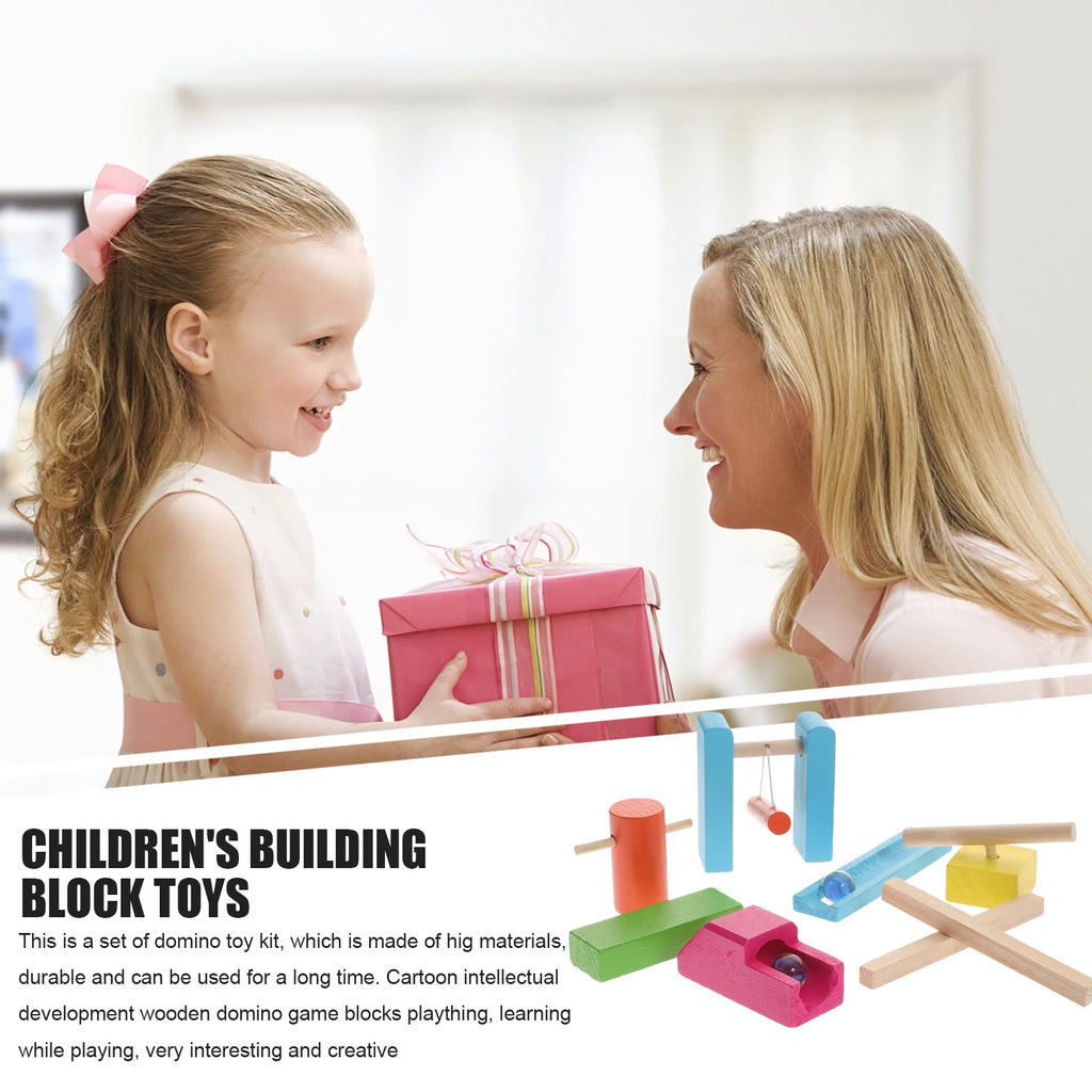 Wooden Dominoes Blocks Building Toy Educational Toys H27159