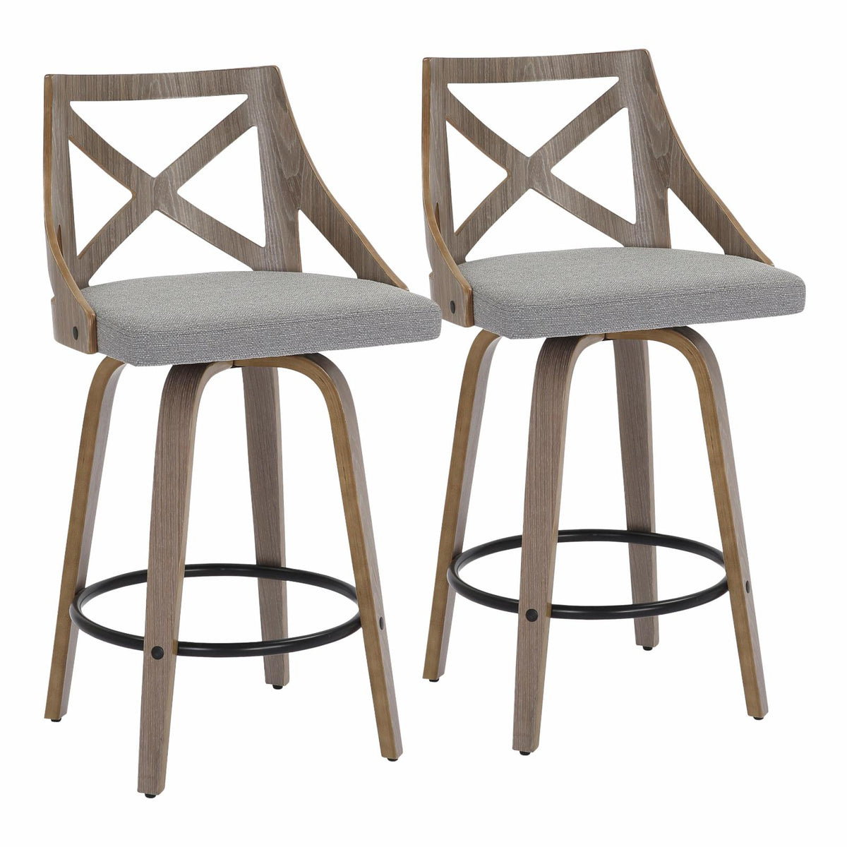 Swivel Polyester Counter Stool - Set of 2 J94455