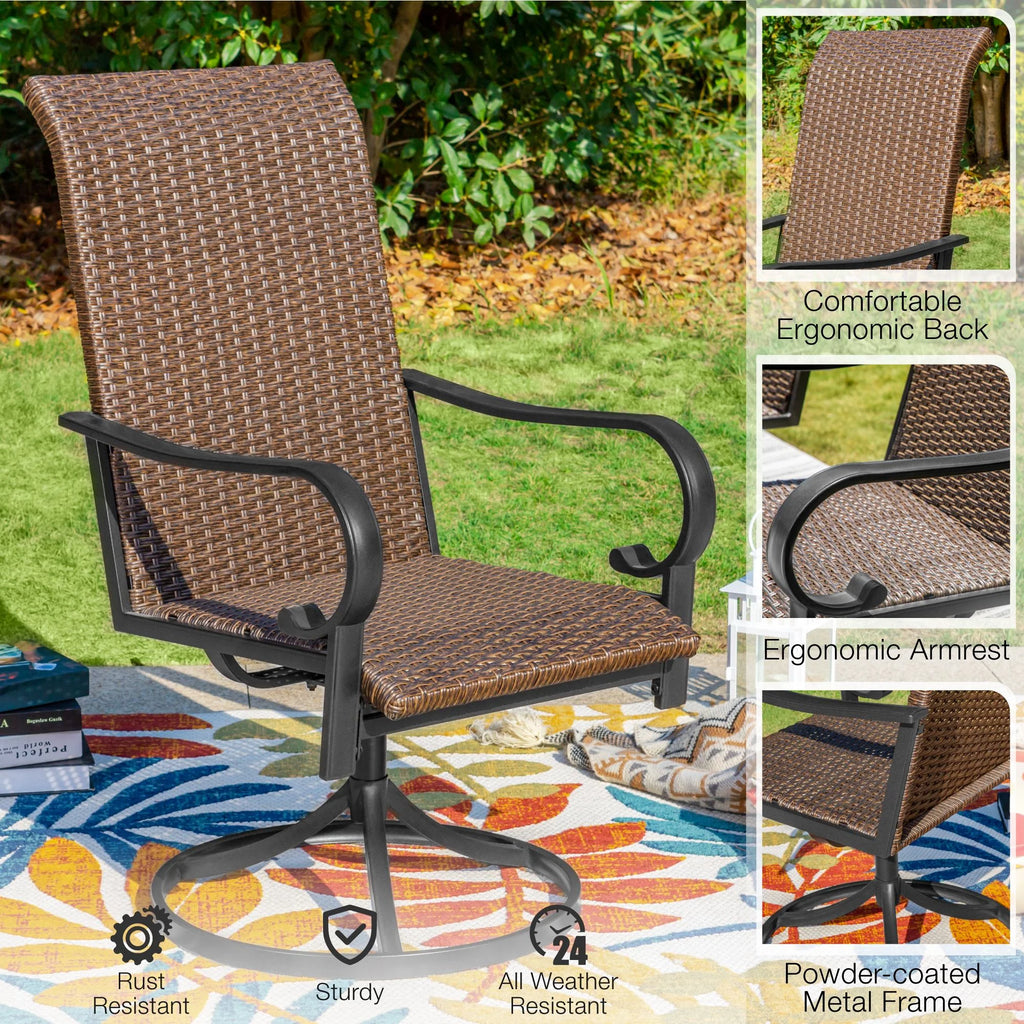 7 Piece Outdoor Patio Dining Set Rattan Chairs and Table A44087