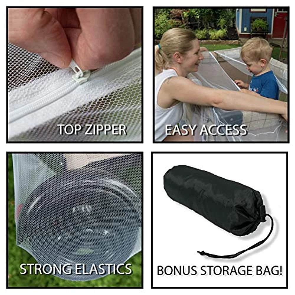 Mosquito Net with Zippers, Universal Size Portable Mesh Netting with Storage Bag U89676