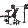 Adjustable Olympic Weight Bench Set with Barbell Rack C75454
