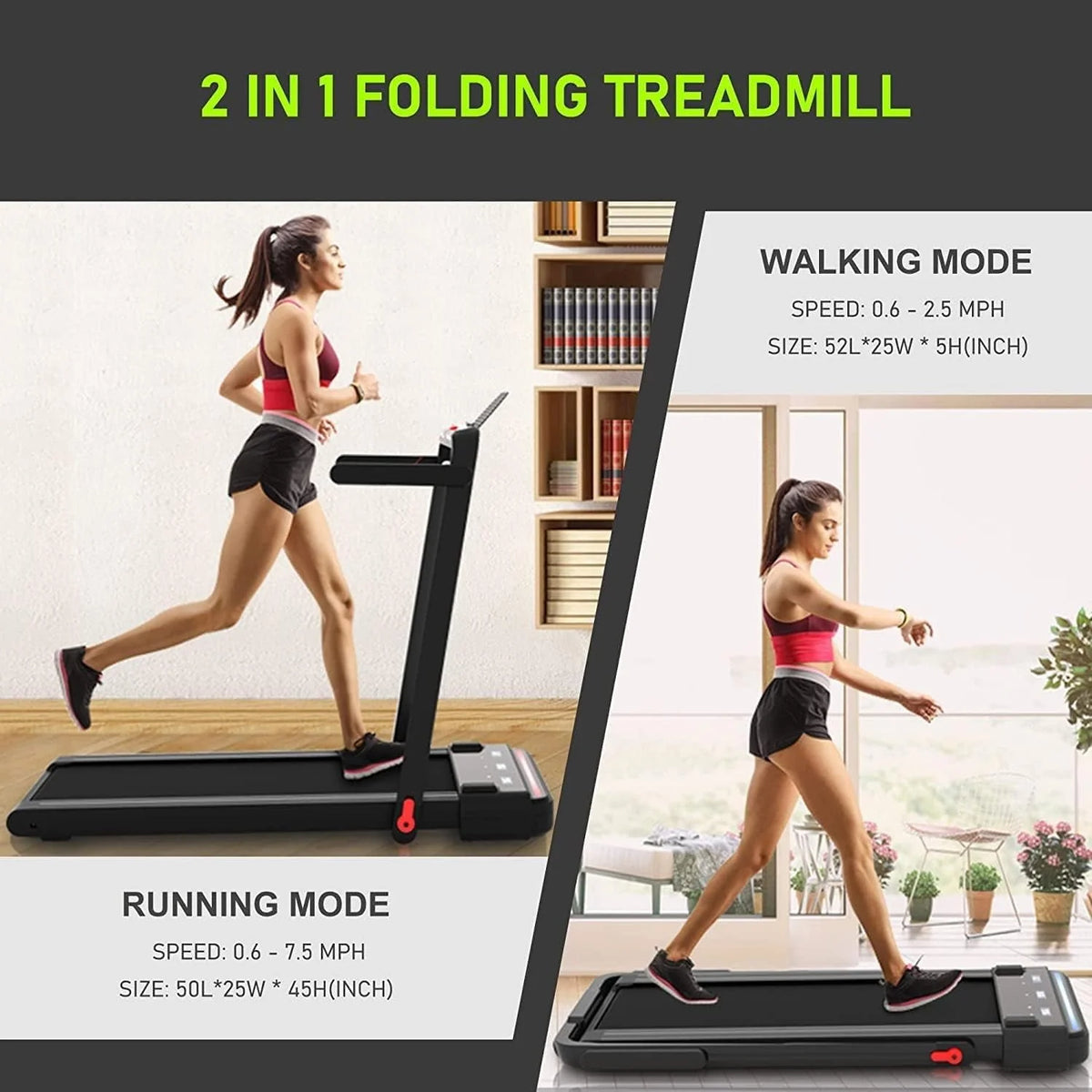 2 in 1 Folding Portable Under Desk Treadmill C468154