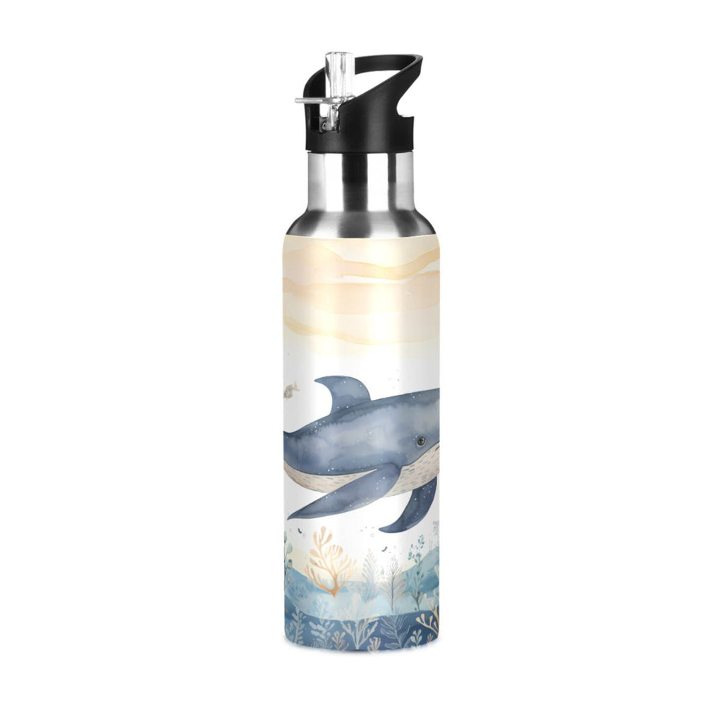 Stainless Steel Insulated Thermos Vacuum Flask Water Bottle with Straw Lid S664