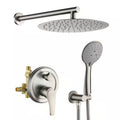 Wall Mount Dual Shower Heads with Valve in Brushed Nickel A5016