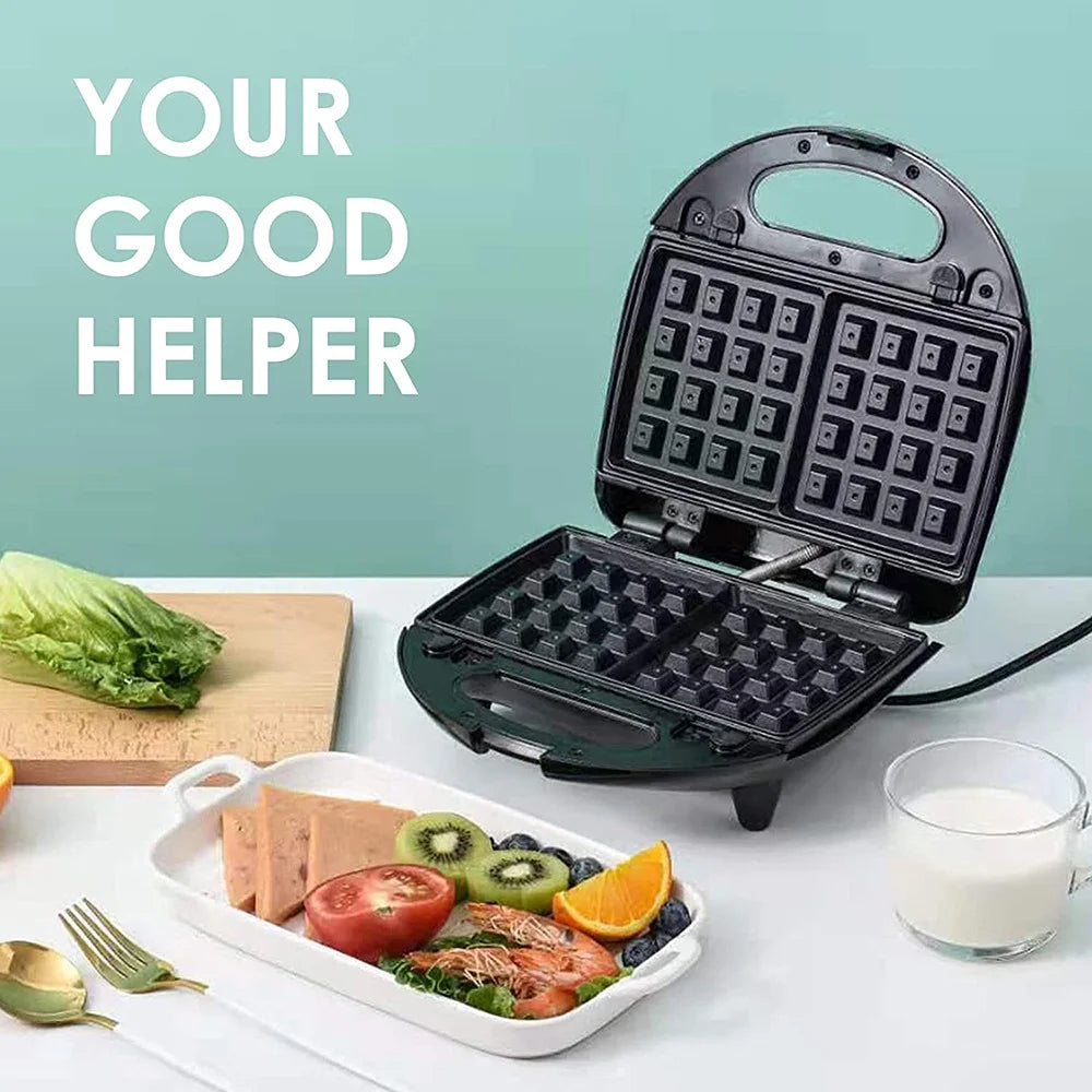 3 in 1 Stainless Steel Sandwich Waffle and Panini Maker T4651