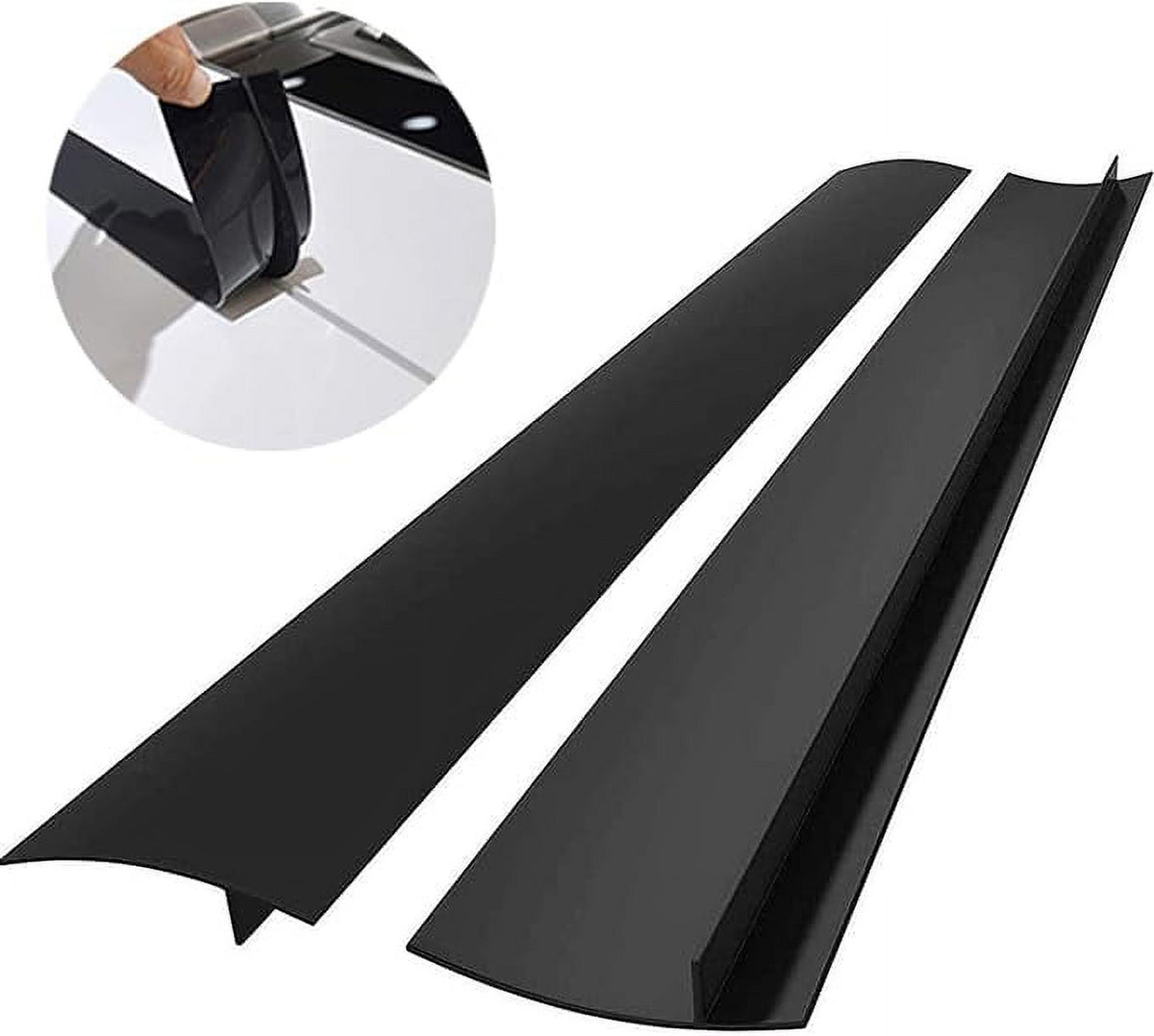 Silicone Stove Gap Covers (2 Pack, 21 Inches, Black) Y85851