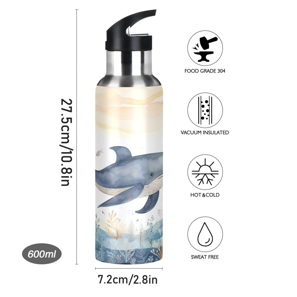 Stainless Steel Insulated Thermos Vacuum Flask Water Bottle with Straw Lid S664
