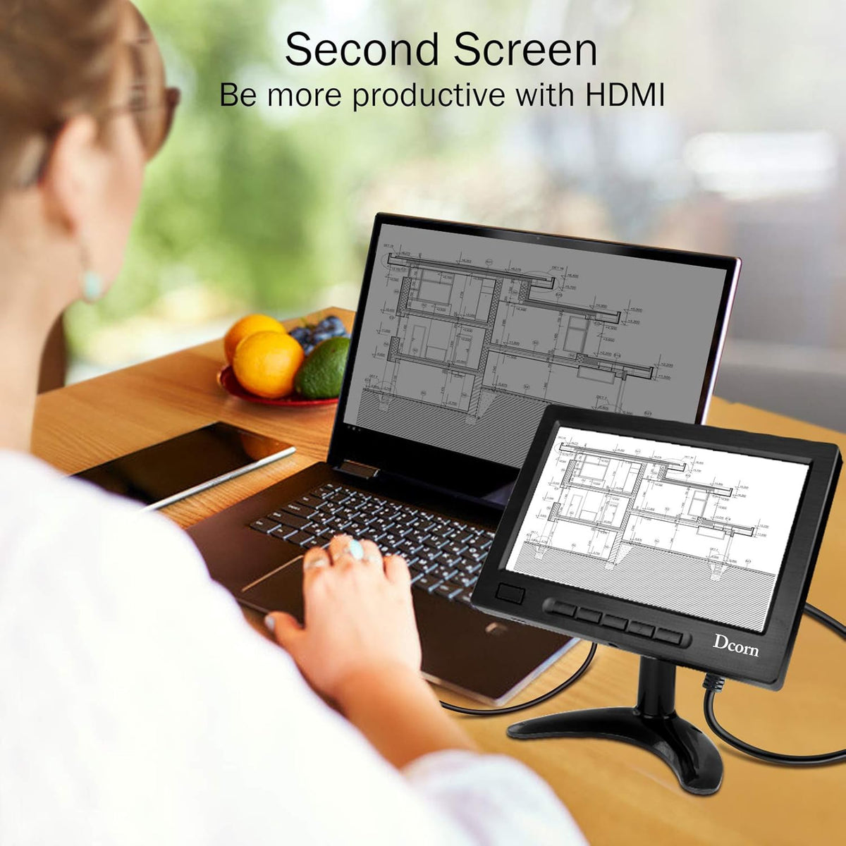 8 Inch IPS Metal Housing HDMI Monitor with Wall Bracket, Pack of 2 J455933