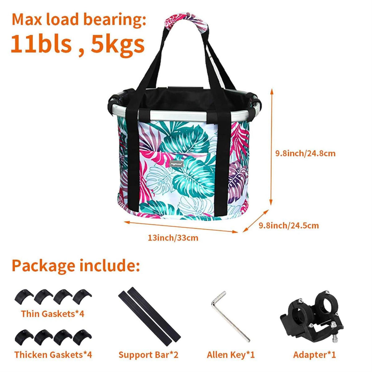 Folding Detachable Bicycle Handlebar Basket I195