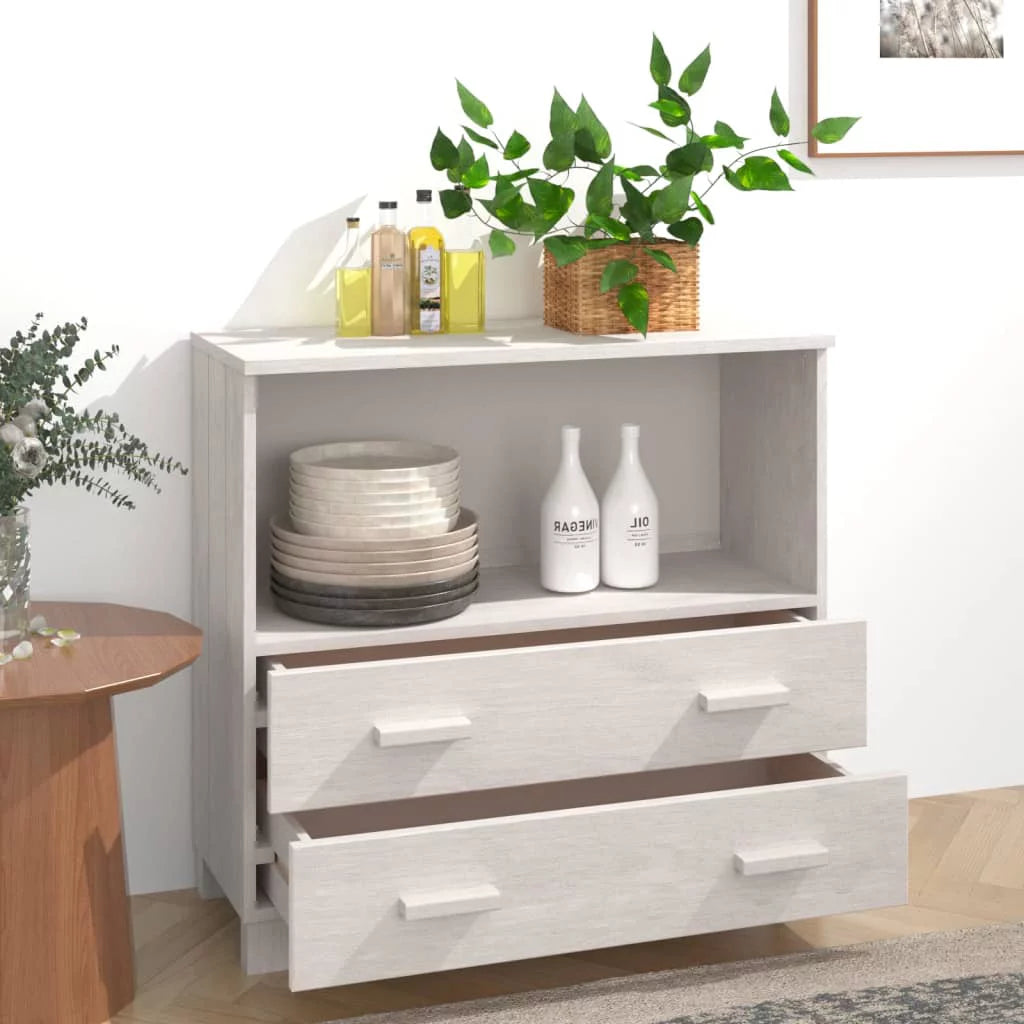 White Solid Wood Pine Sideboard F4308