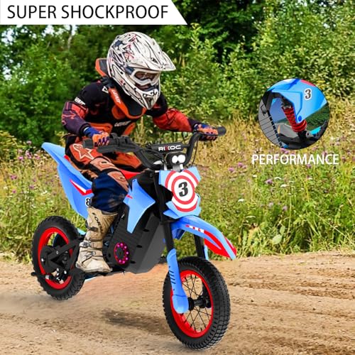 Kids Electric Dirt Bike 25KM/h Adjustable Speed Black A1814