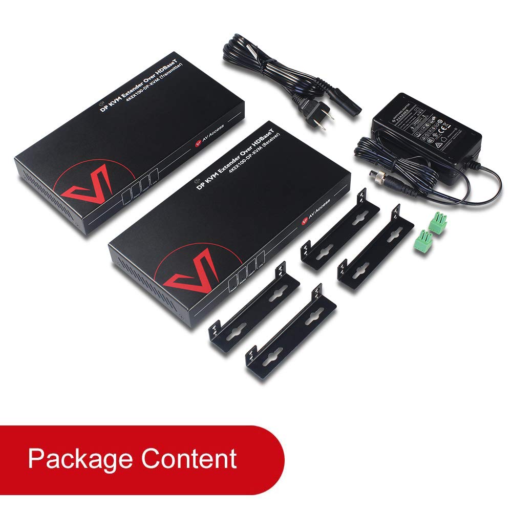 HDMI USB Extender KVM, 100m 330ft, 4K 60Hz, Over Cat5e/6a, 4 Ports USB2.0, RS232, POE F388