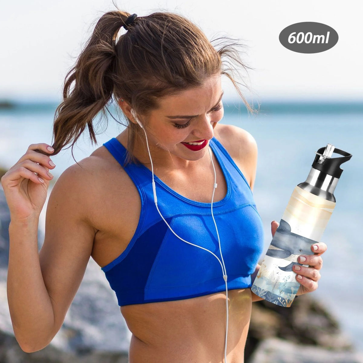 Stainless Steel Insulated Thermos Vacuum Flask Water Bottle with Straw Lid S664