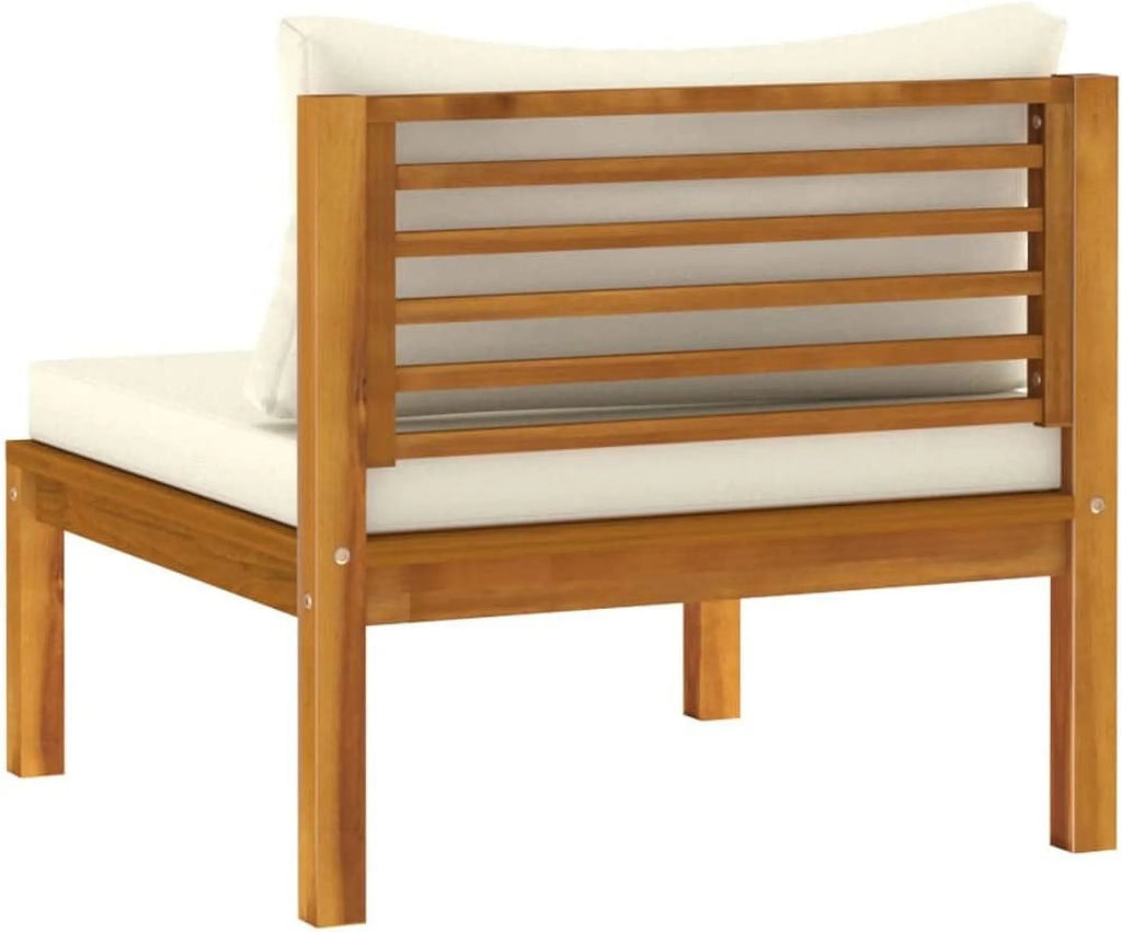 Patio Chairs with Tea Table and Cushions Acacia Wood Outdoor Furniture Set X9697
