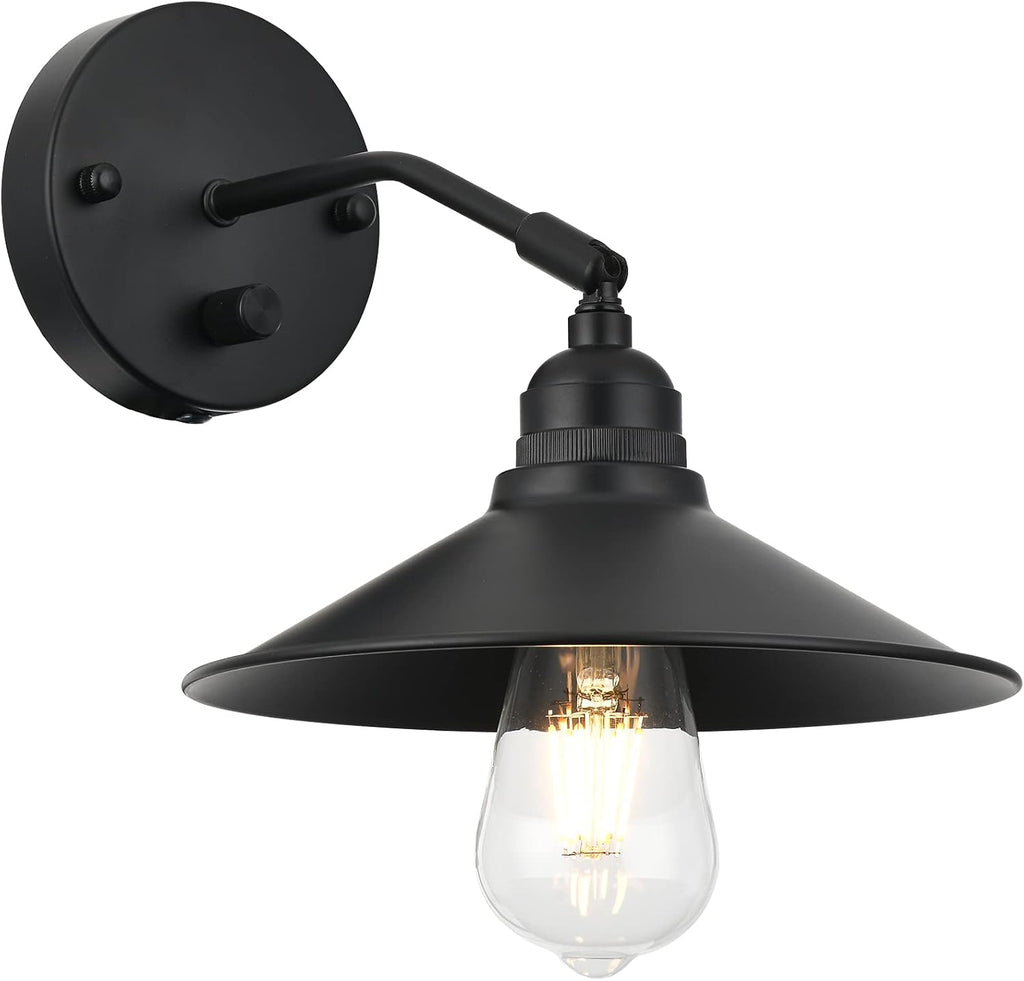Matt Black Metal Wall Sconce with on/Off Switch D8785