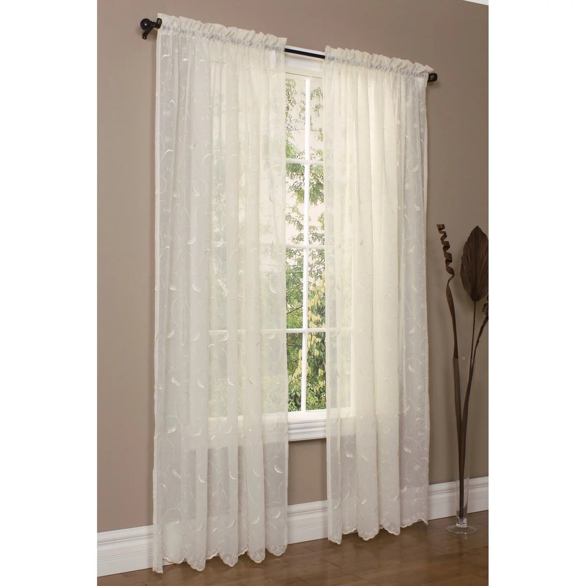 Cream Tailored Sheer Window Panel 54x63" E585999