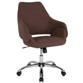 Mid-Back Office Chair with Wrap Style Arms in Brown Fabric R22392