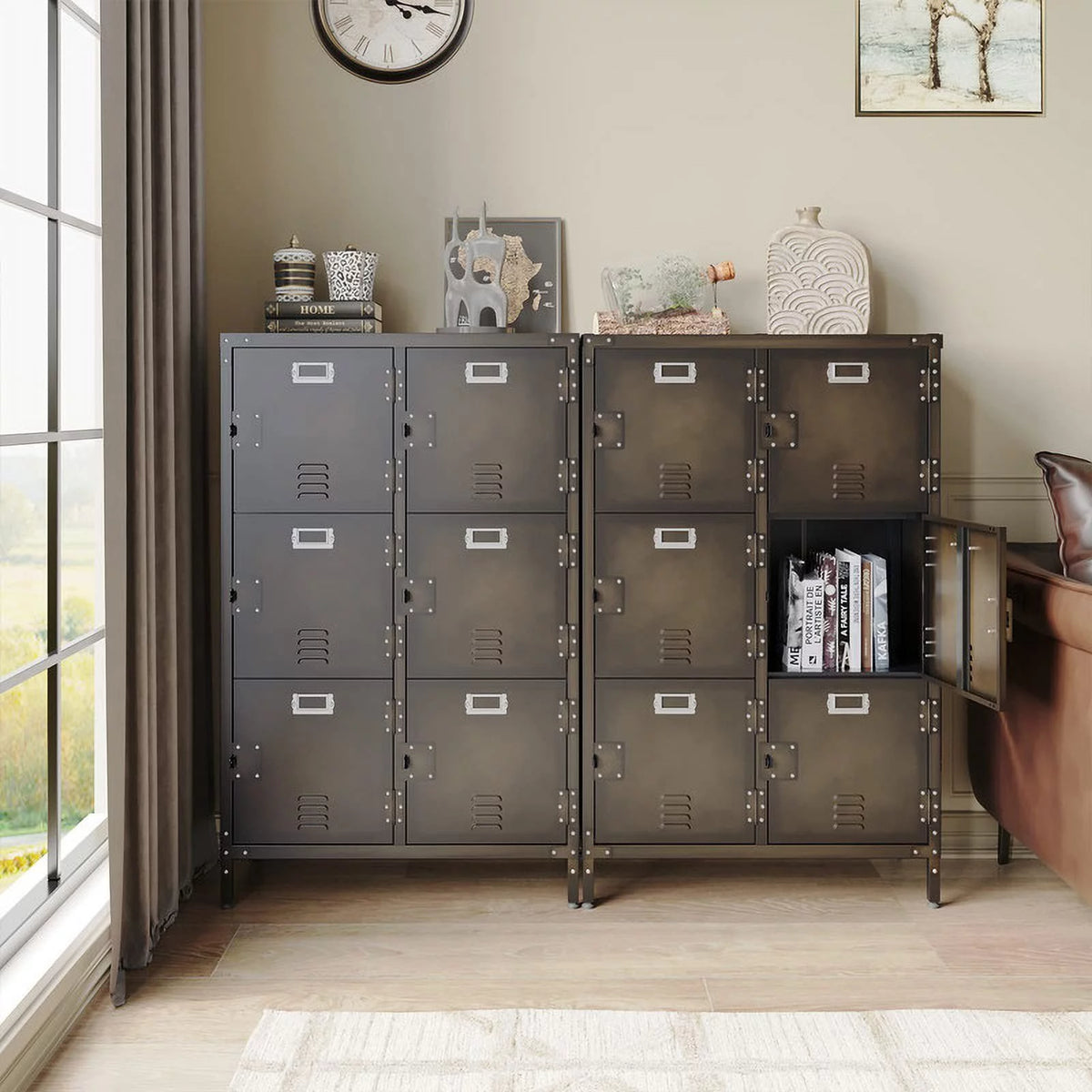 Metal Storage Locker with Doors and Shelves N995005