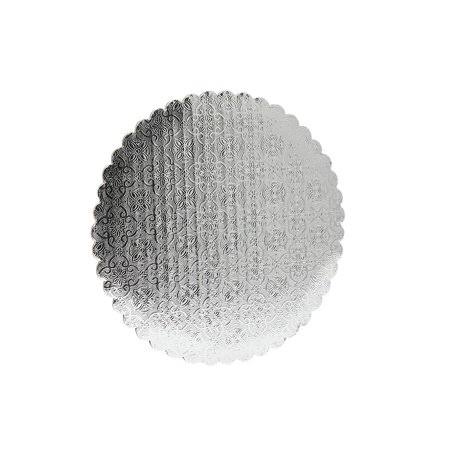 Silver Scalloped Cake Circle 8 inch, Quantity: 100 L5245