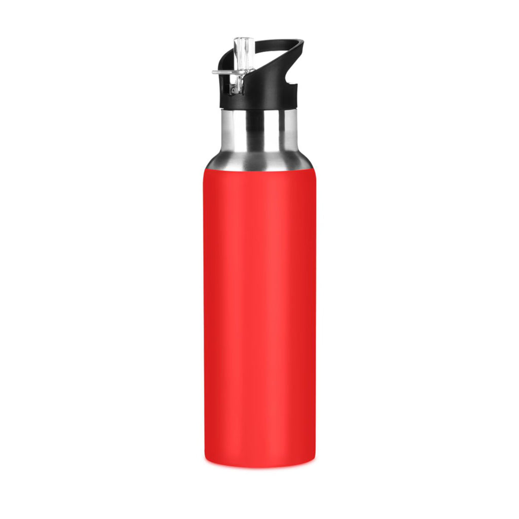 Red Stainless Steel Water Bottle with Straw Lid 20 OZ D610003