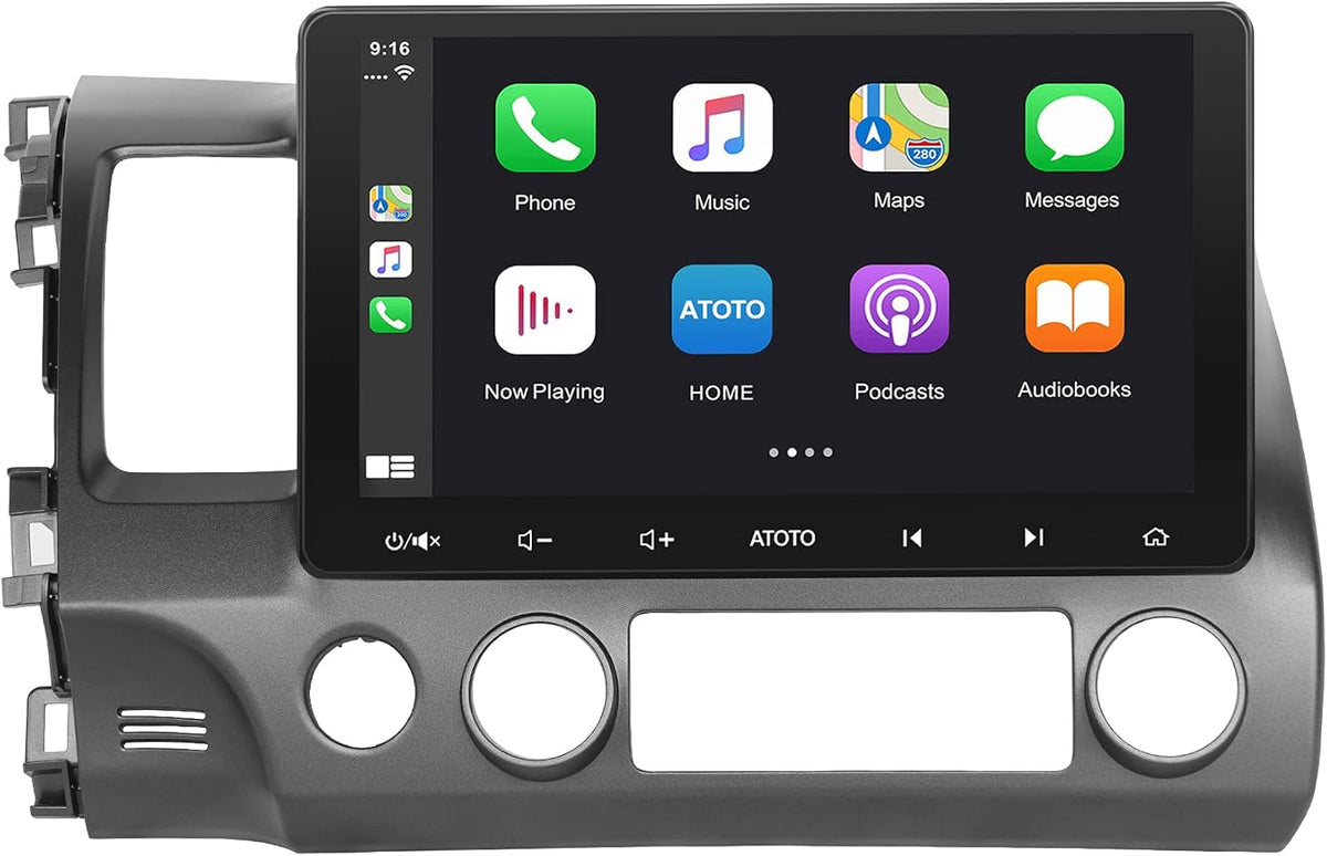 Android Double Din Car Stereo with Wireless CarPlay & Android Auto, 9inch IPS Display S316