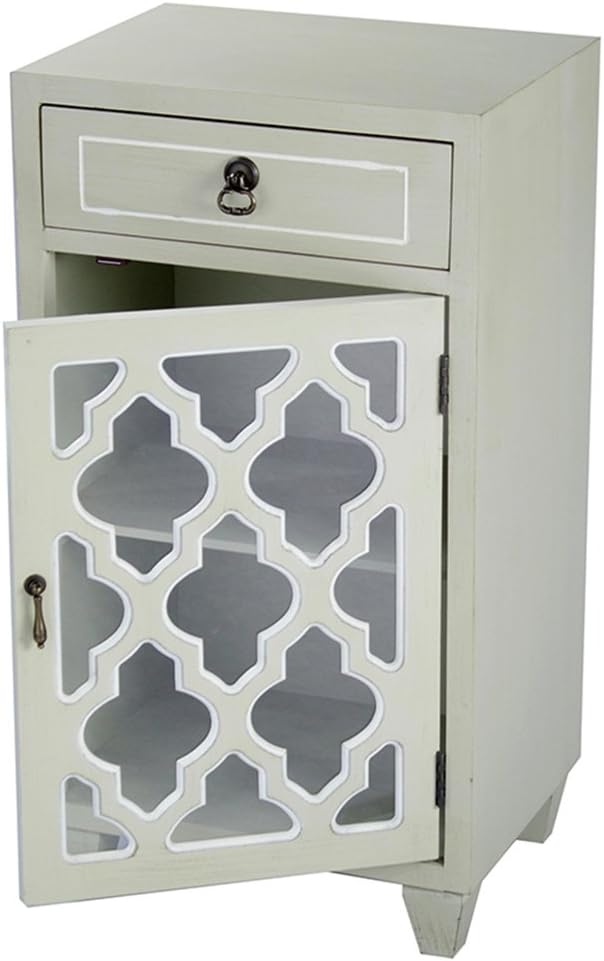 Aqua Distressed Single Drawer Storage Cabinet I2540
