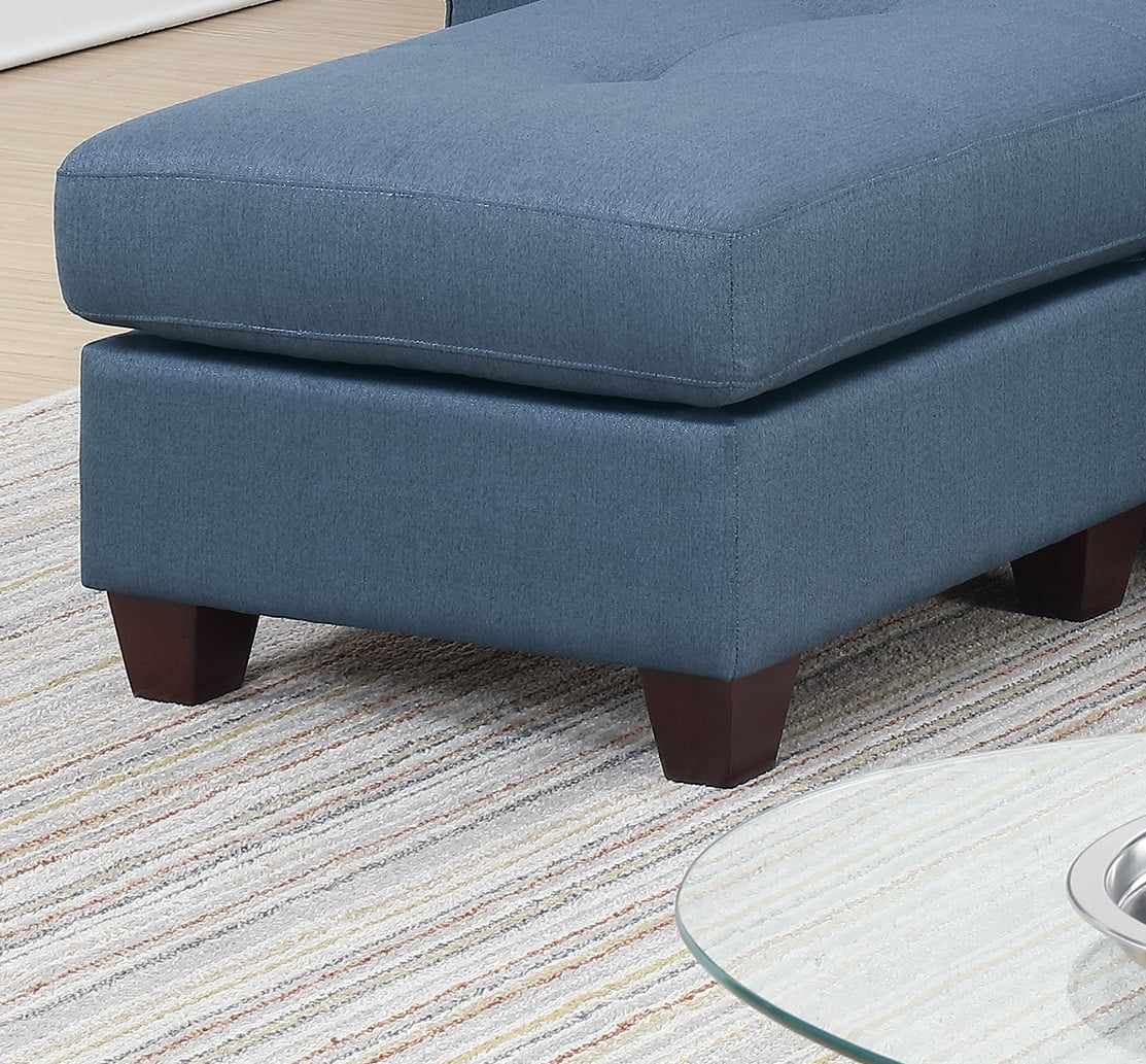 Blue Reversible Sectional Sofa Chaise A2051