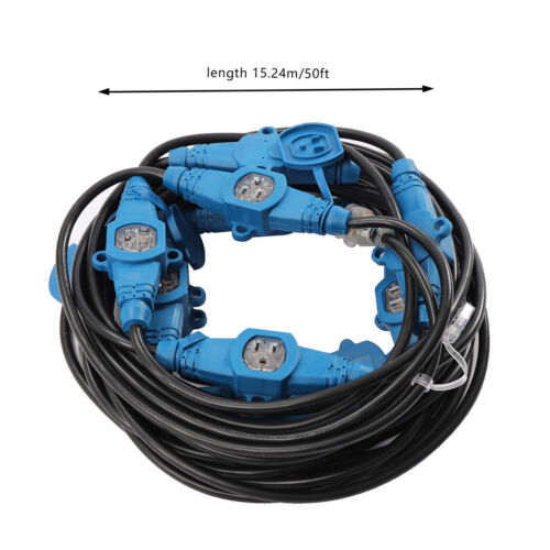 13 Plugs 65FT 12 Awg Power Extension Cord Splitter C557874