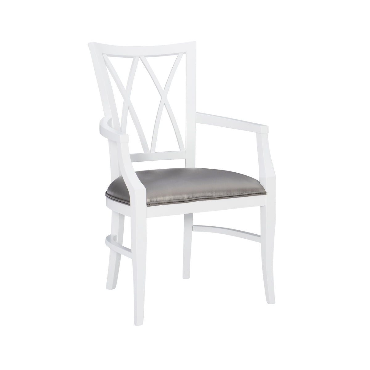 White Wood Dining Arm Chair H541