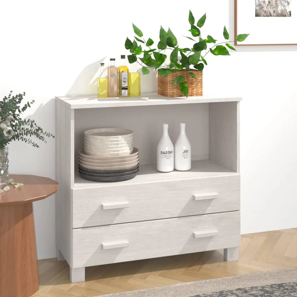 White Solid Wood Pine Sideboard F4308
