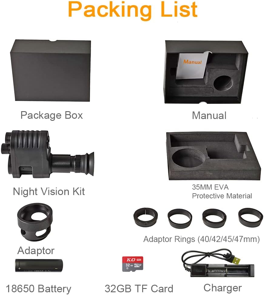 Night Vision Scope 1080P Hunting Riflescope with Quick Install Rings M513688