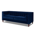 Navy Blue Tufted Tuxedo Sofa I94681