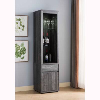 Lighted Curio Cabinet Distressed Gray T91767