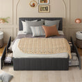 Queen Bed Frame with Adjustable Headboard and 4 Storage Drawers S66694