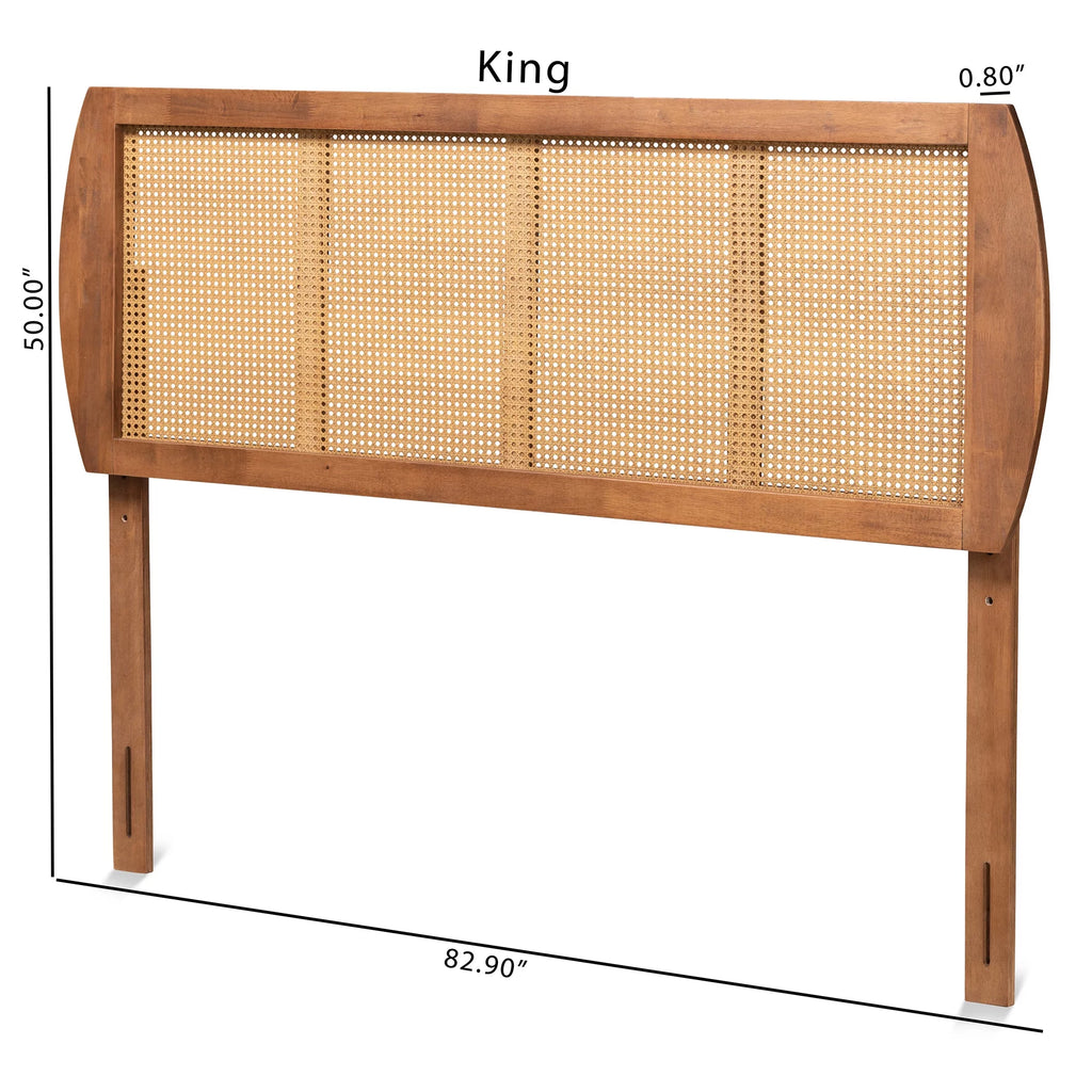 Ash Walnut Full Wood Rattan Headboard H859112