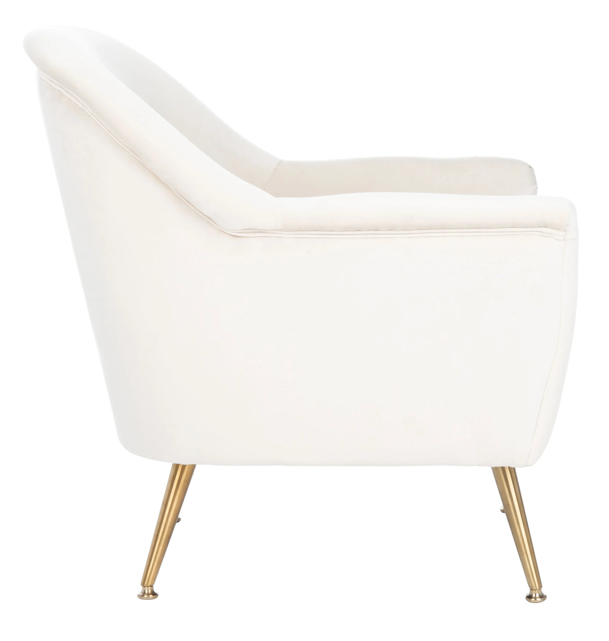 Ivory Velvet Upholstered Arm Chairs V83215