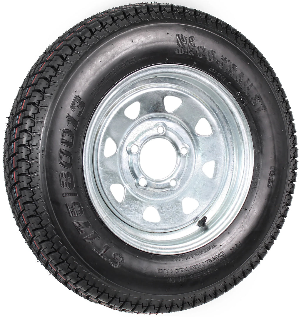 13 5 Lug Galvanized Spoke Trailer Tire On Rim V2403