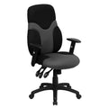 Black and Gray Mesh Swivel Task Office Chair with Adjustable Arms S38267