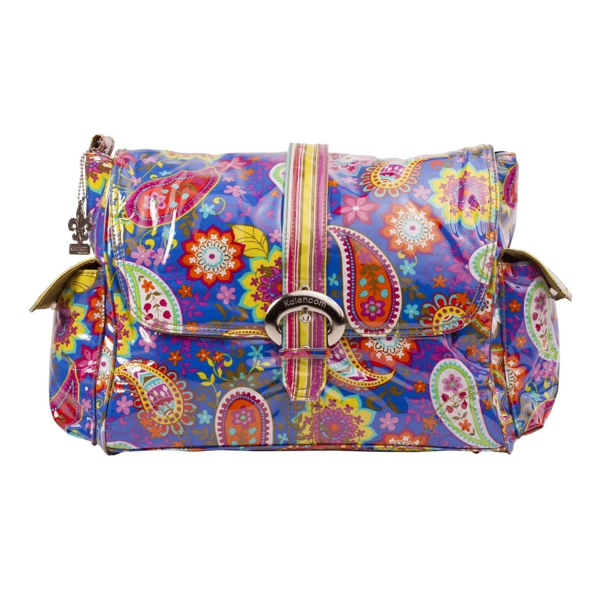 Cobalt Paisley Laminated Buckle Diaper Bag E21535