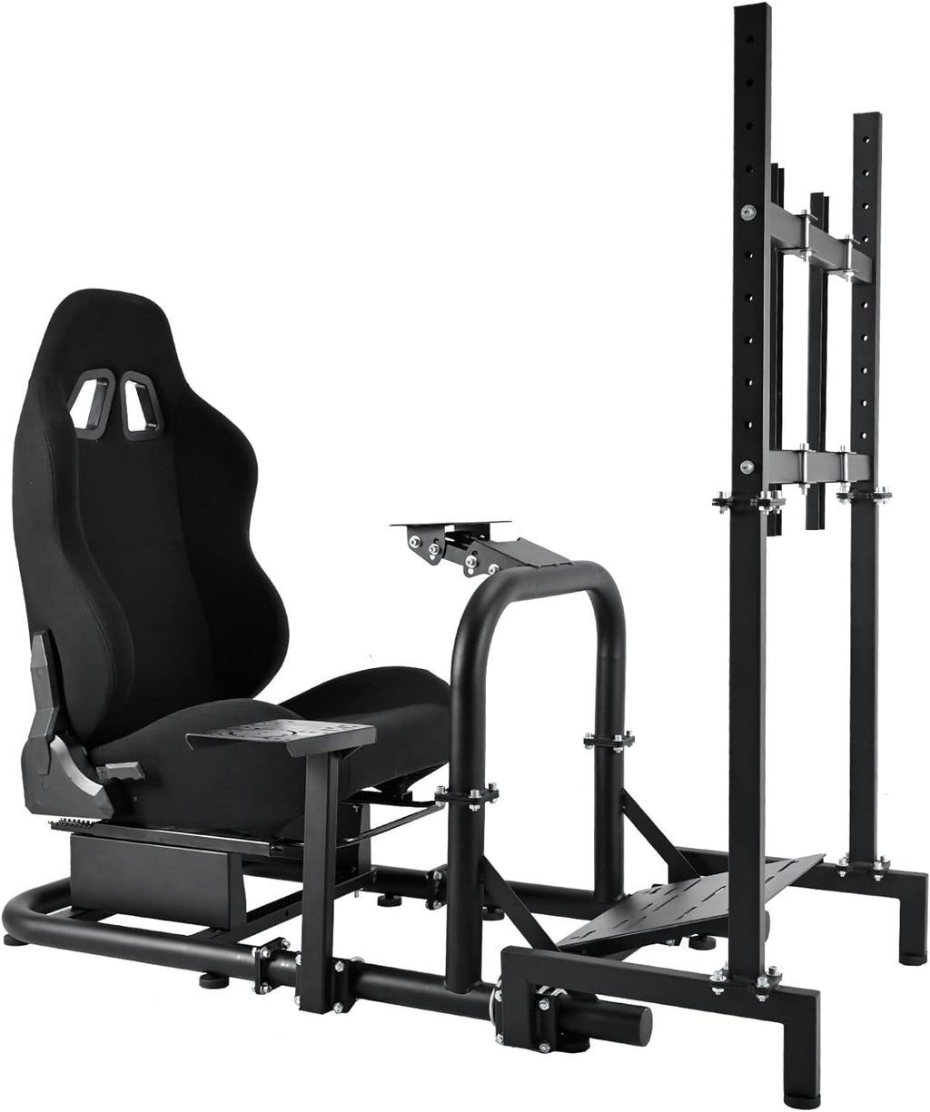 Racing Simulator Cockpit with Seat and Monitor Mount G3669