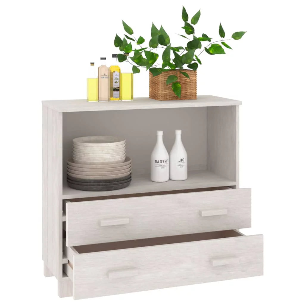 White Solid Wood Pine Sideboard F4308