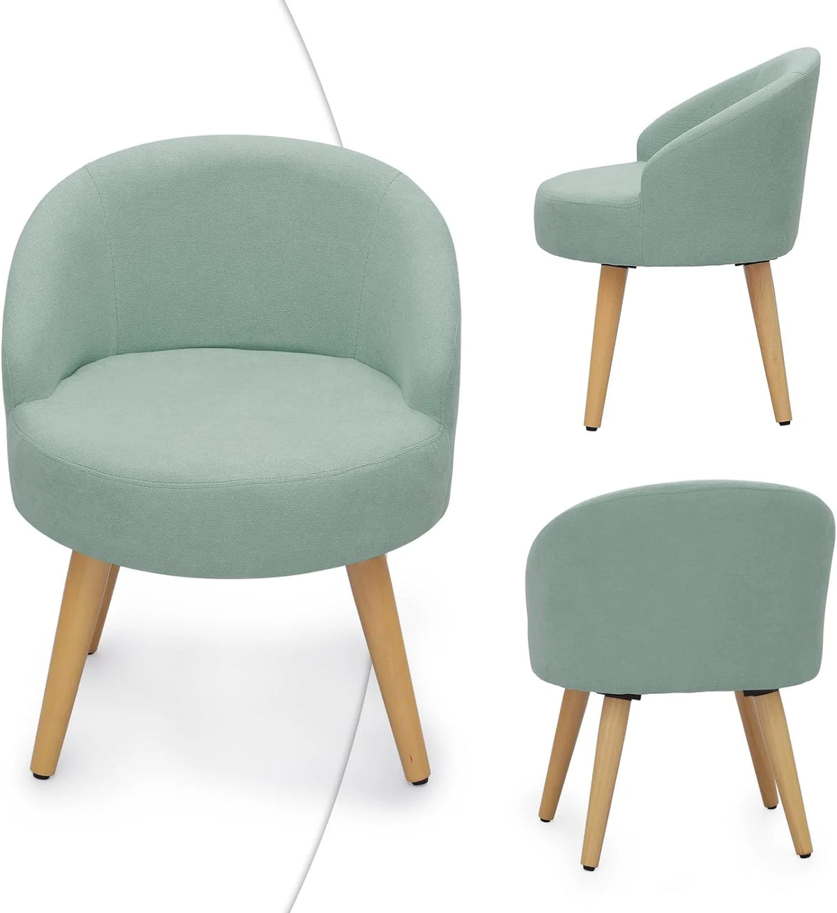 Blue Accent Chair with Wood Legs T931281