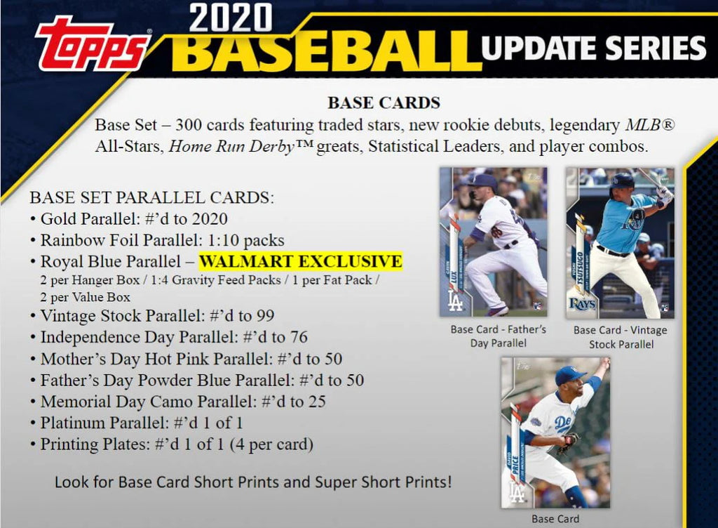 Topps Updates MLB Baseball Trading Cards Hanger Box 67 Cards V648