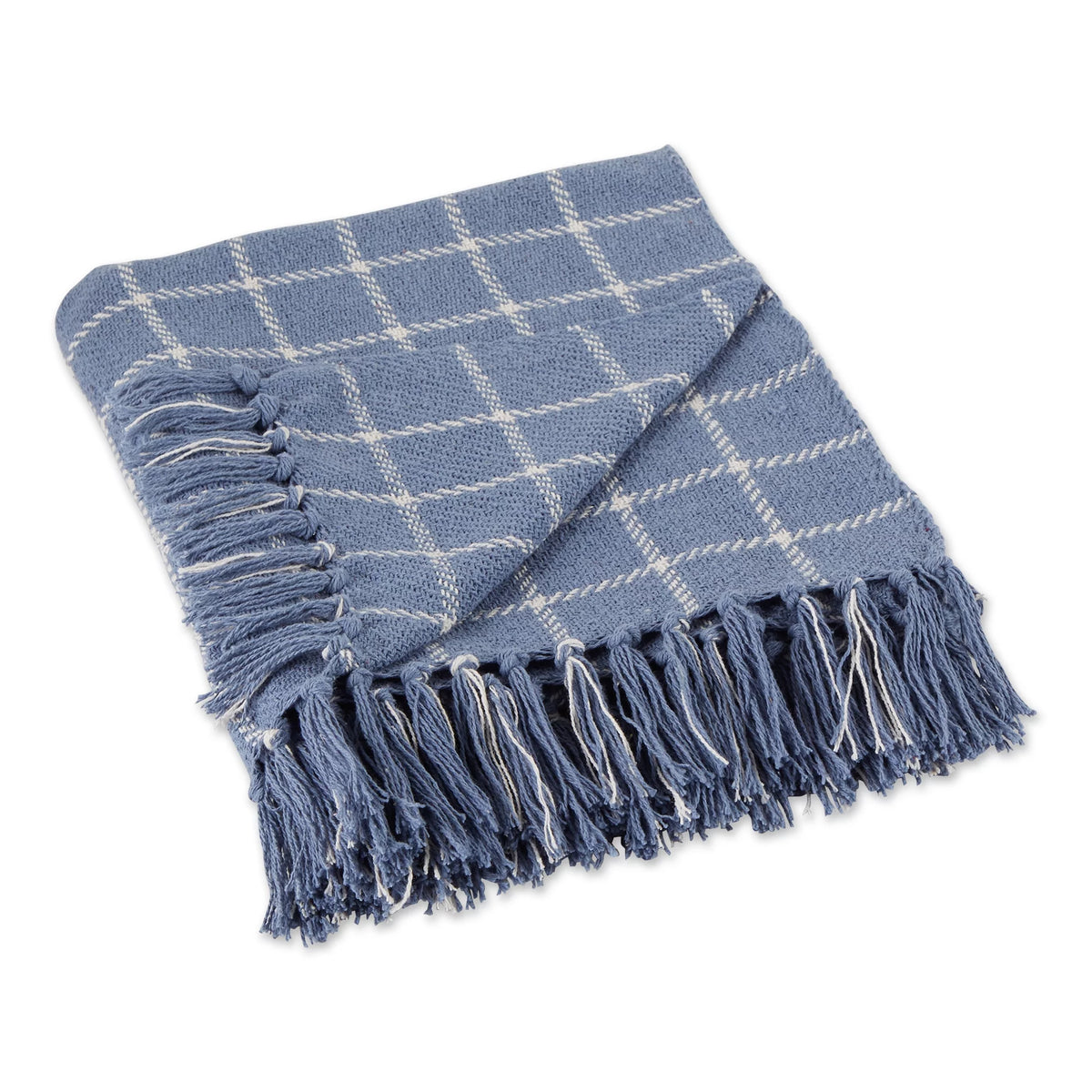 Stonewash Blue Checked Plaid Throw Z570818