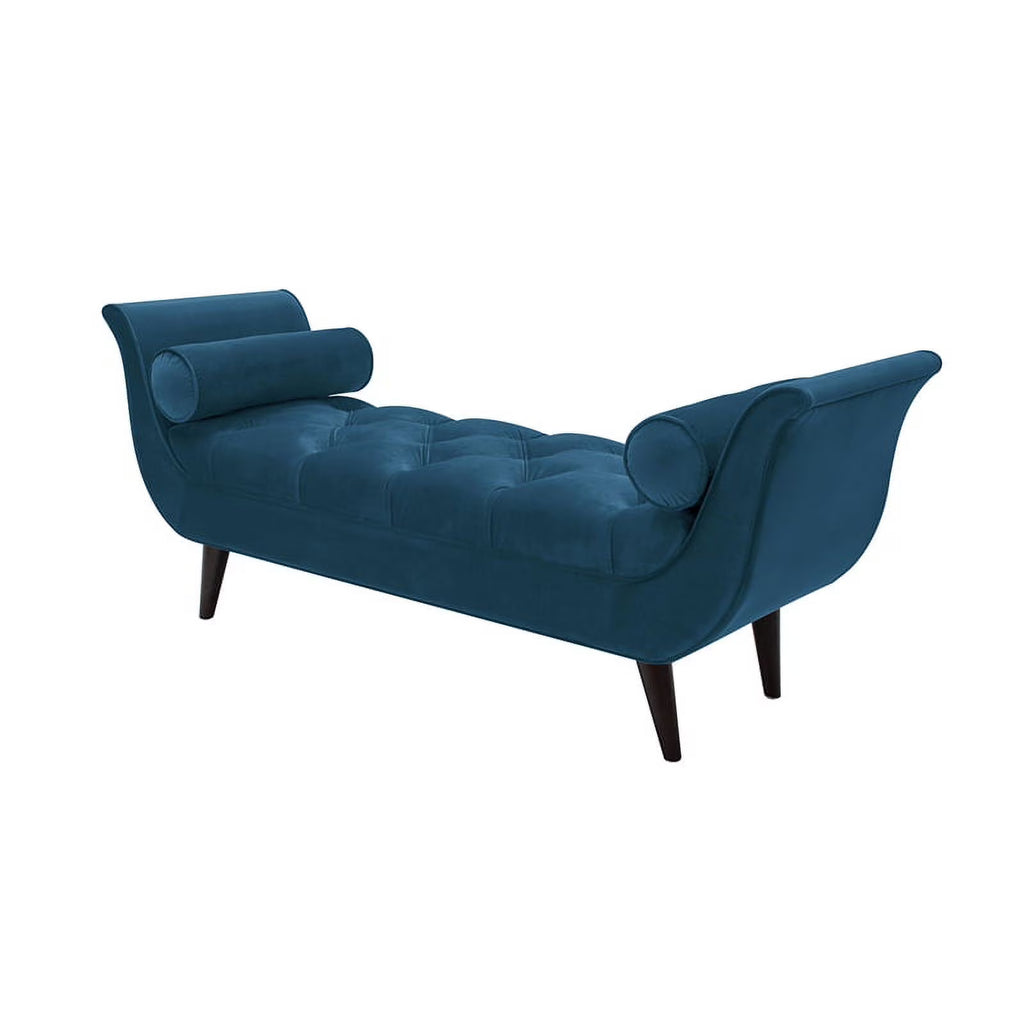 Teal Velvet Tufted Entryway Bench W112553